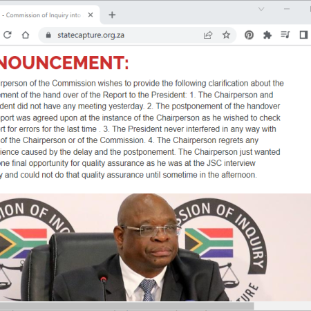 Announcement #StateCaptureInquiry by Chairperson of Commission of Inquiry into Allegations of State Capture